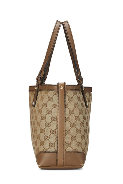 Gucci, sac fourre-tout artisanal en toile GG marron d'origine d'occasion, marron