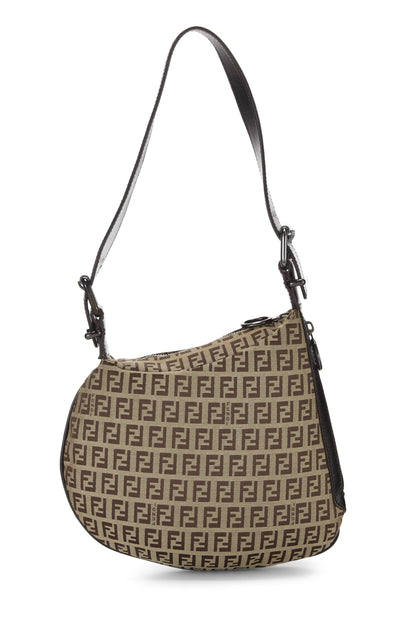 Fendi, Pre-Loved Brown Zucchino Canvas Shoulder Bag, Brown