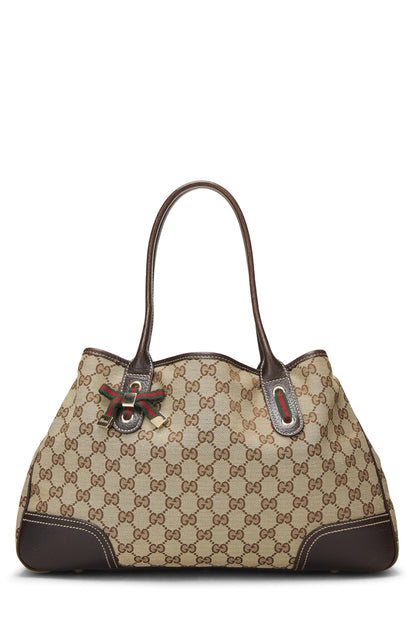 Gucci, sac fourre-tout en toile GG Princy d'origine d'occasion, marron