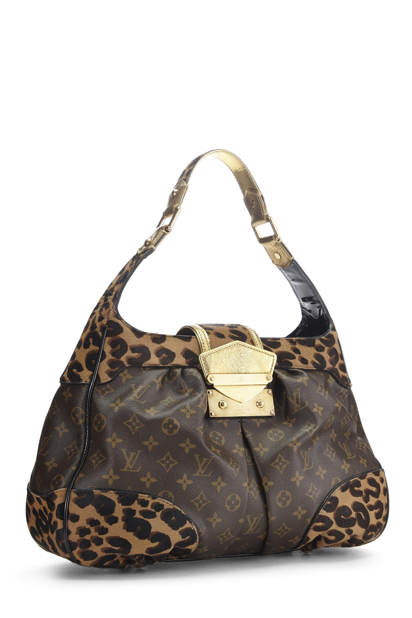 Louis Vuitton, Polly de leopardo con monograma pre-amado, Marrón