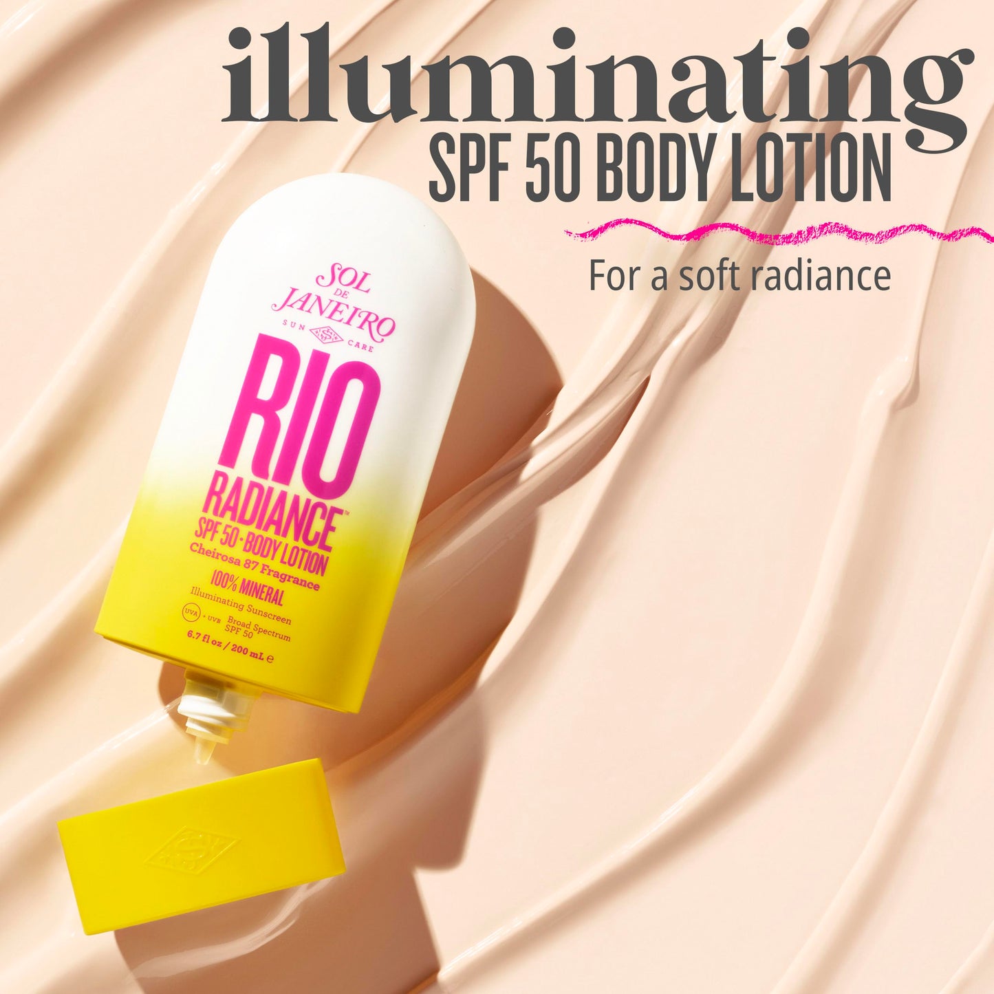 Loción corporal radiante Rio de Sol de Janeiro 100 % mineral con protección UVA/UVB de amplio espectro FPS 50