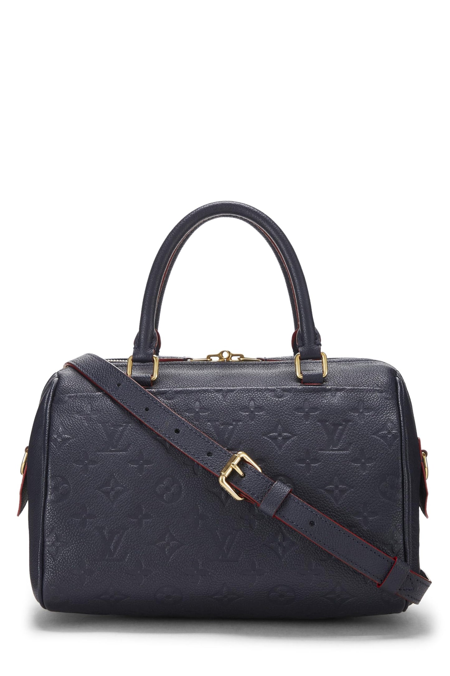 Louis Vuitton, sac à bandoulière Speedy 25 bleu marine Monogram Empreinte d'occasion, bleu marine