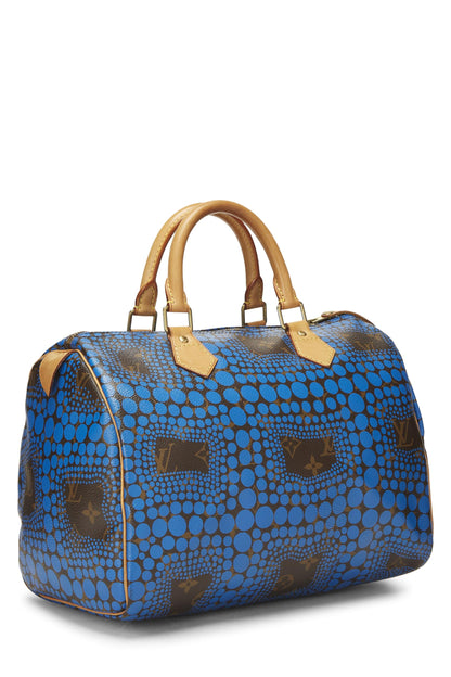 Louis Vuitton, Pre-Loved Yayoi Kusama x Louis Vuitton Blue Monogram Dots Infinity Speedy 30, Blue