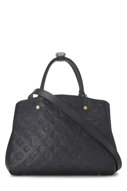 Louis Vuitton, Monograma negro Pre-Loved Empreinte Montaigne MM, Negro