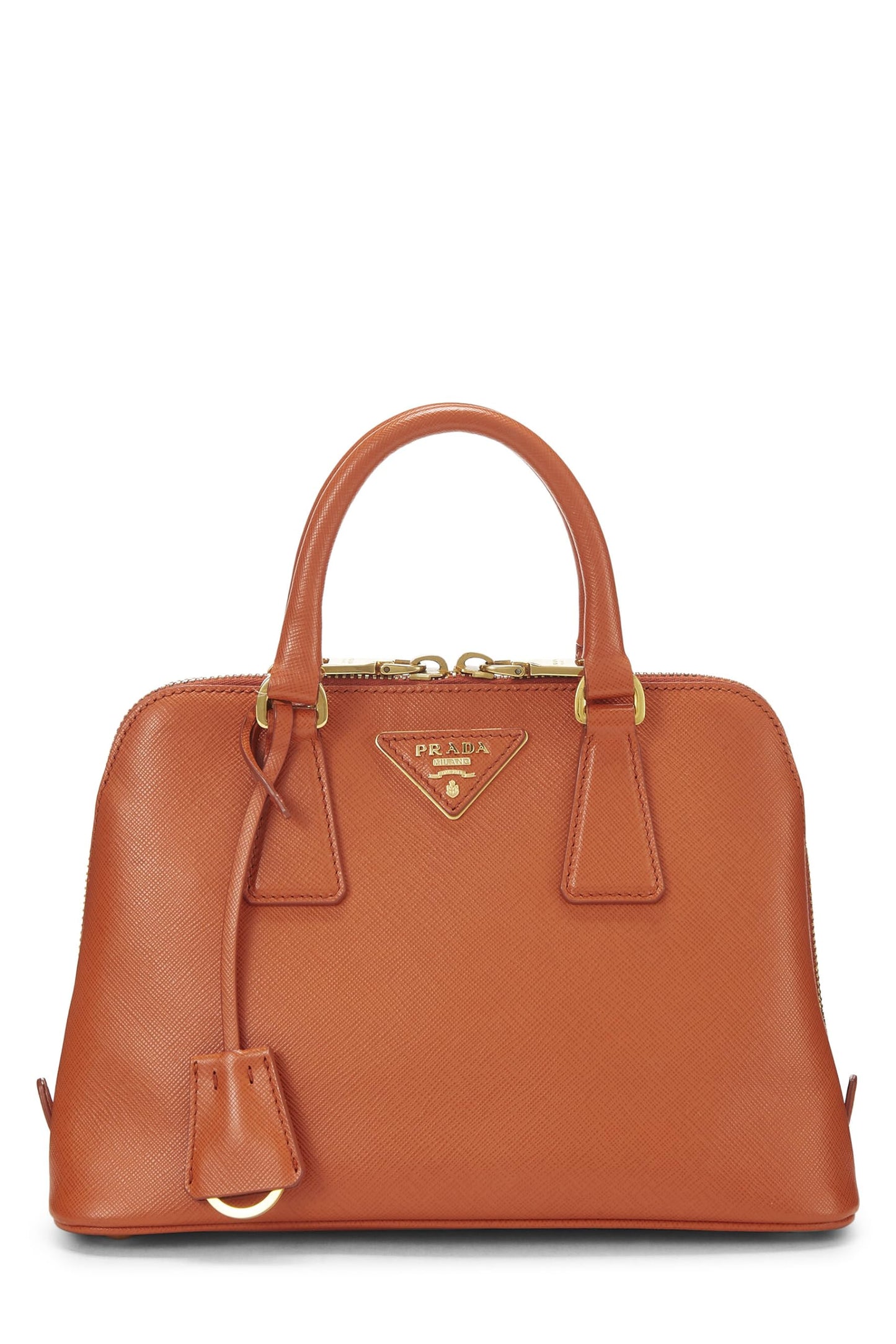 Prada, Pre-Loved Orange Saffiano Promenade Pequeño, Naranja