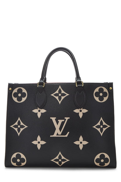 Louis Vuitton, Monograma gigante negro Pre-Loved Empreinte On The Go MM, Negro