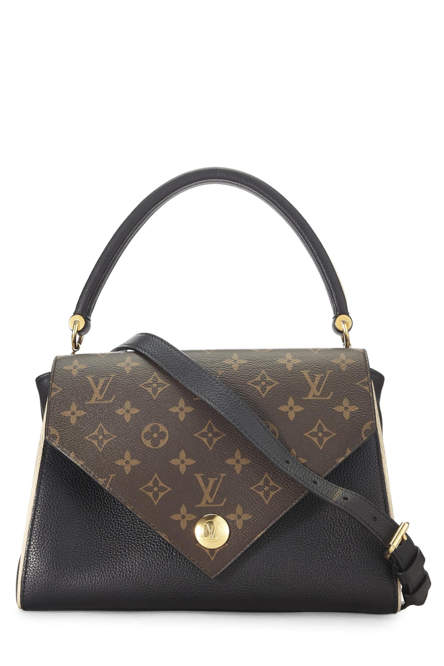 Louis Vuitton, Bolso negro con doble V y monograma Pre-Loved, Negro