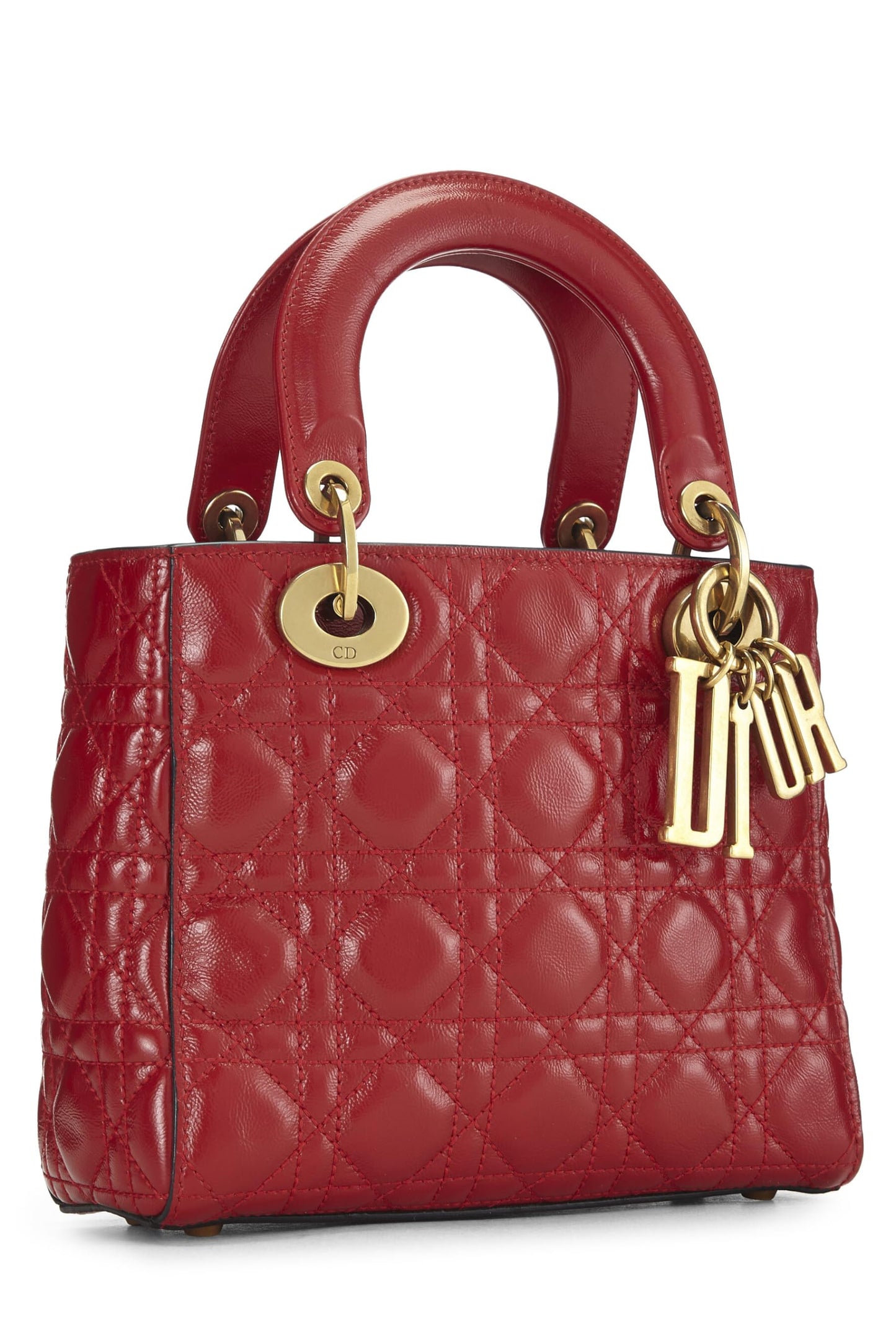 Dior, Pre-Loved My Lady Dior Lucky Charm pequeño, rojo, piel de becerro