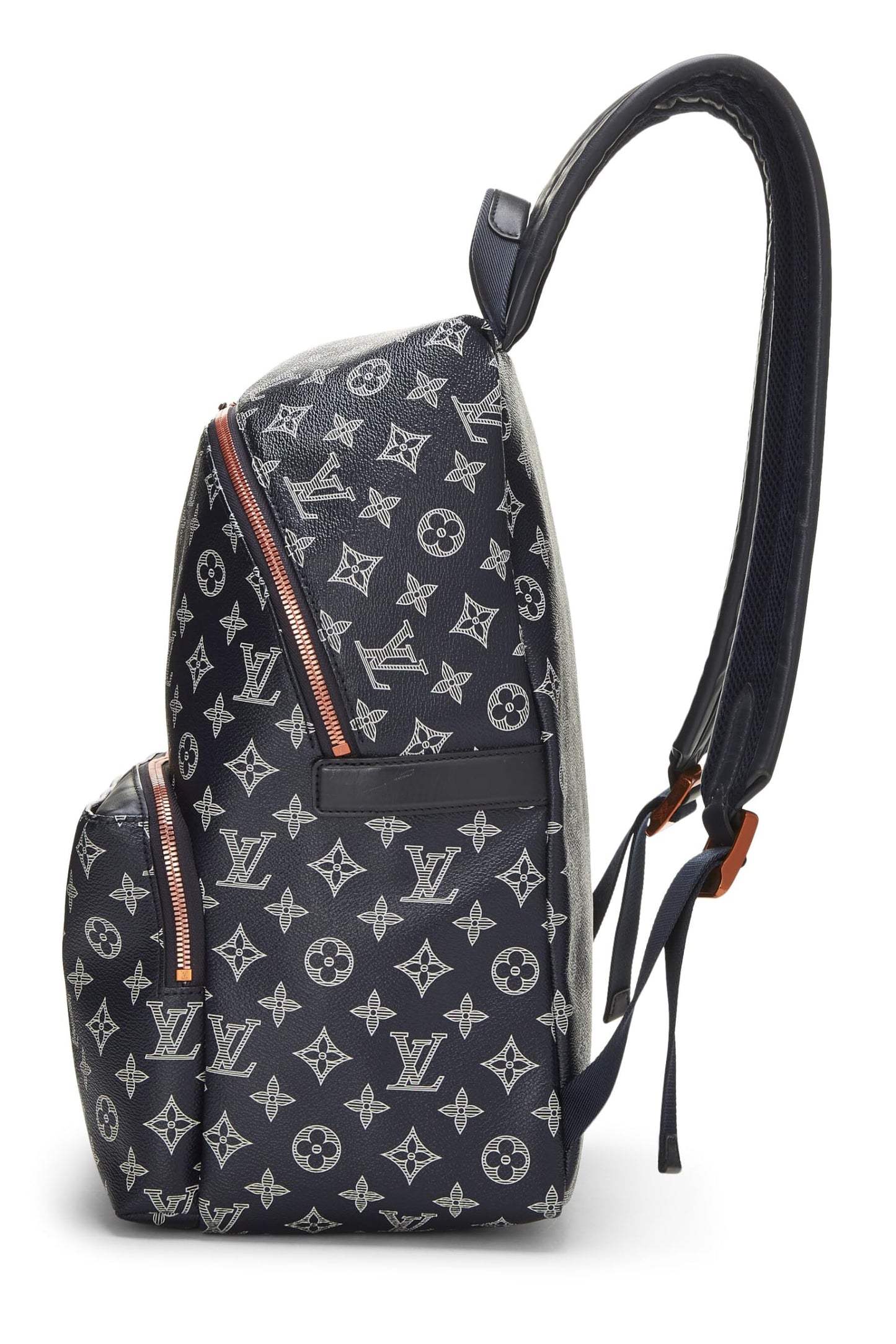 Louis Vuitton, Mochila Discovery de lona con monograma invertido azul marino Pre-Loved, Azul marino