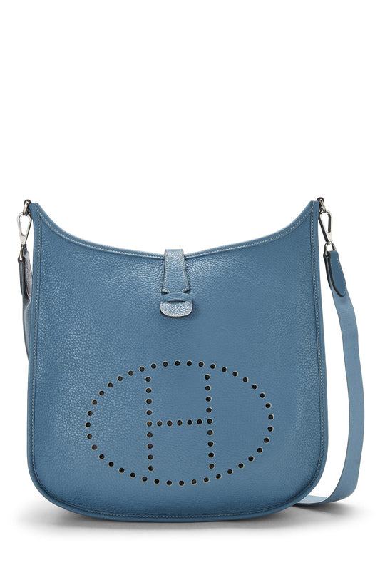 Hermès, Clémence Evelyne III GM Bleu d'occasion, Bleu