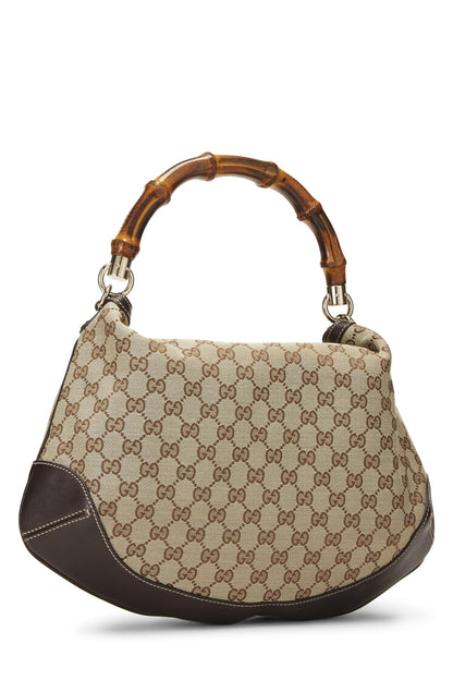 Gucci, Pre-Loved Original GG Canvas Peggy Hobo, Brown