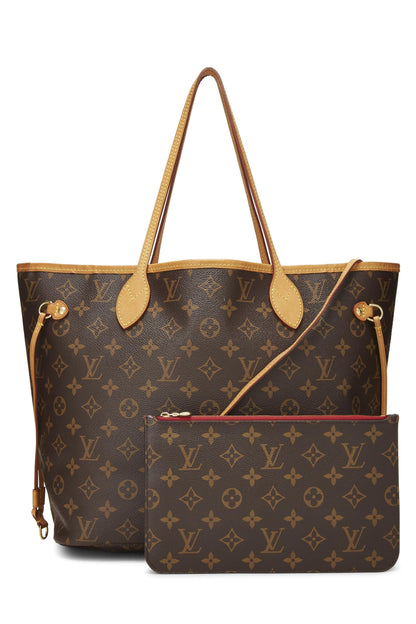 Louis Vuitton, Neo Neverfull MM en toile monogram rouge d'occasion, rouge