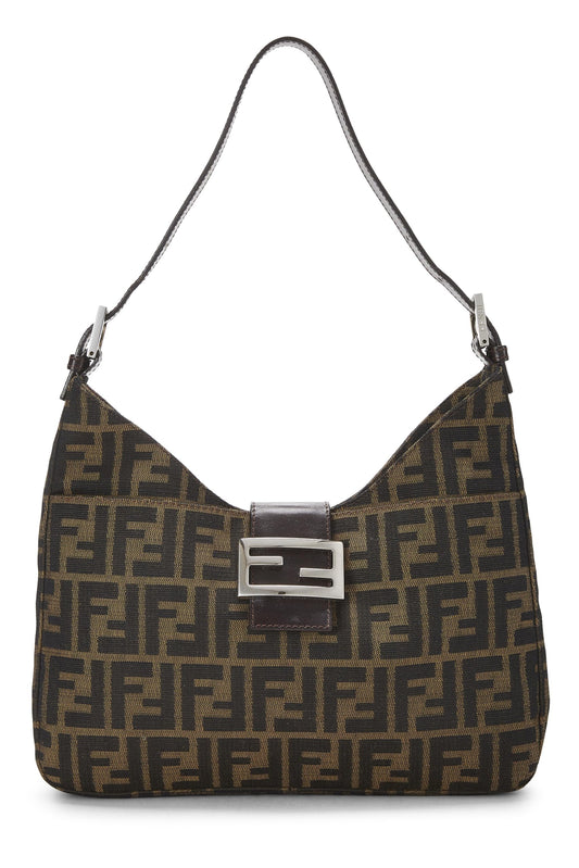 Fendi, sac à bandoulière en toile marron Zucca d'occasion, marron