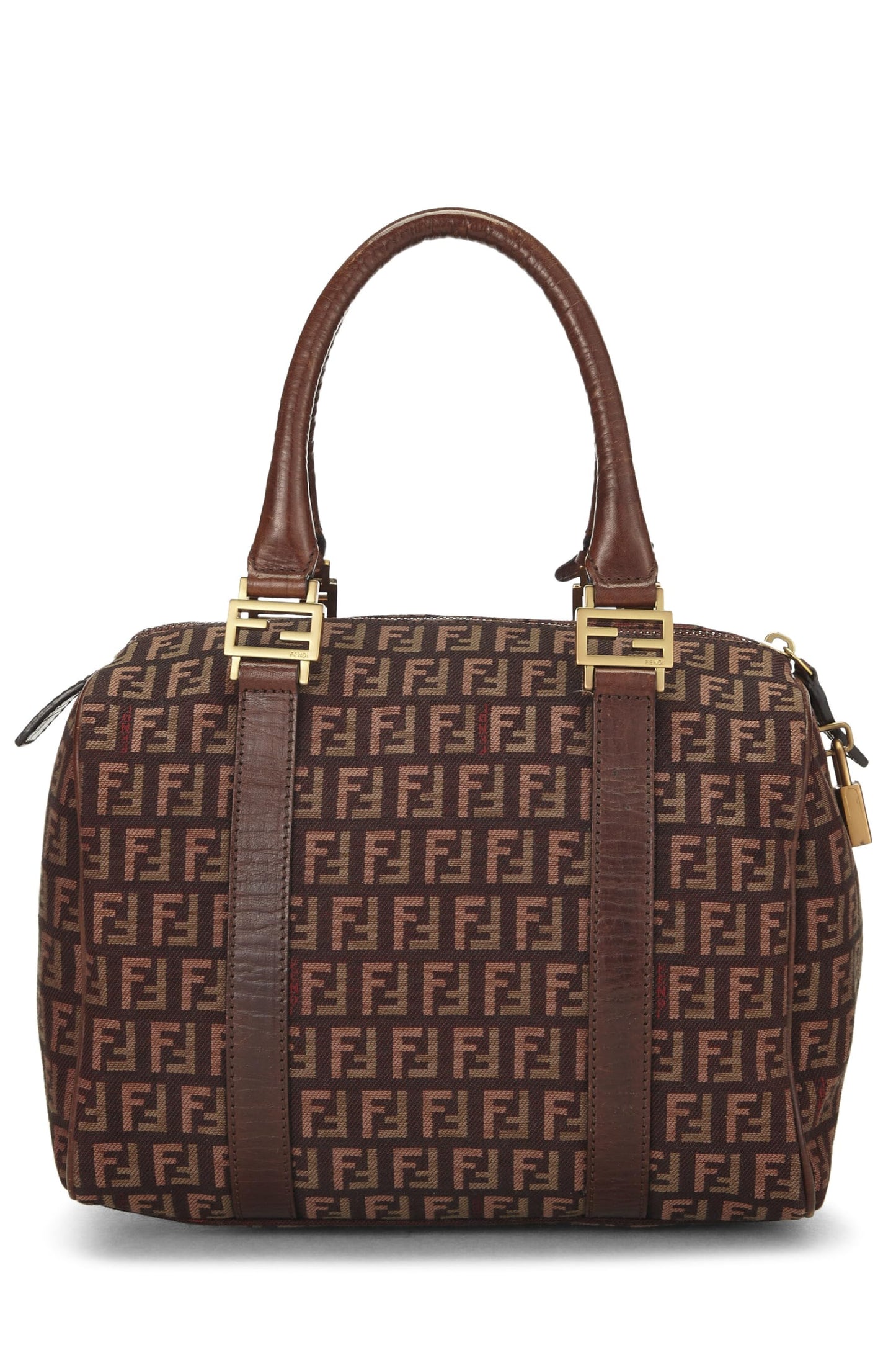 Fendi, sac Boston Mini Zucchino marron d'occasion, marron