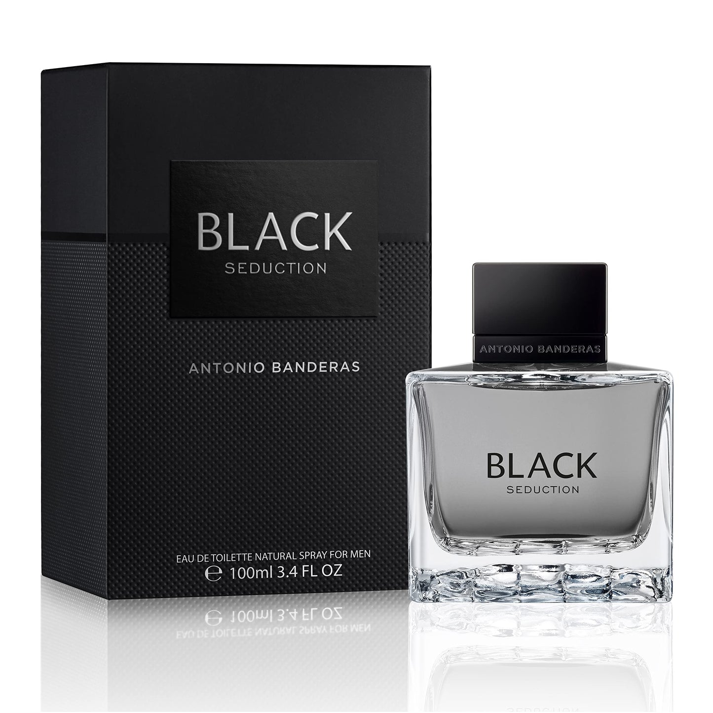 Antonio Banderas Perfumes - Black Seduction - Eau de Toilette Spray para Hombre - Larga Duración - Fragancia Elegante, Masculina y Sexy - Aroma Ámbar Amaderado - Ideal para Eventos Especiales - 3.4 Fl Oz