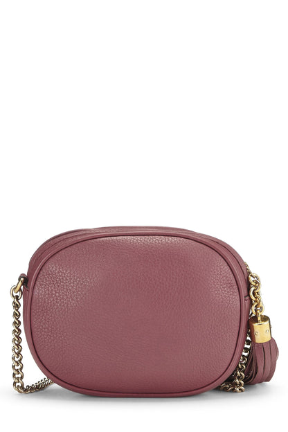 Gucci, Pre-Loved Purple Leather Soho Round Chain Crossbody Mini, Purple