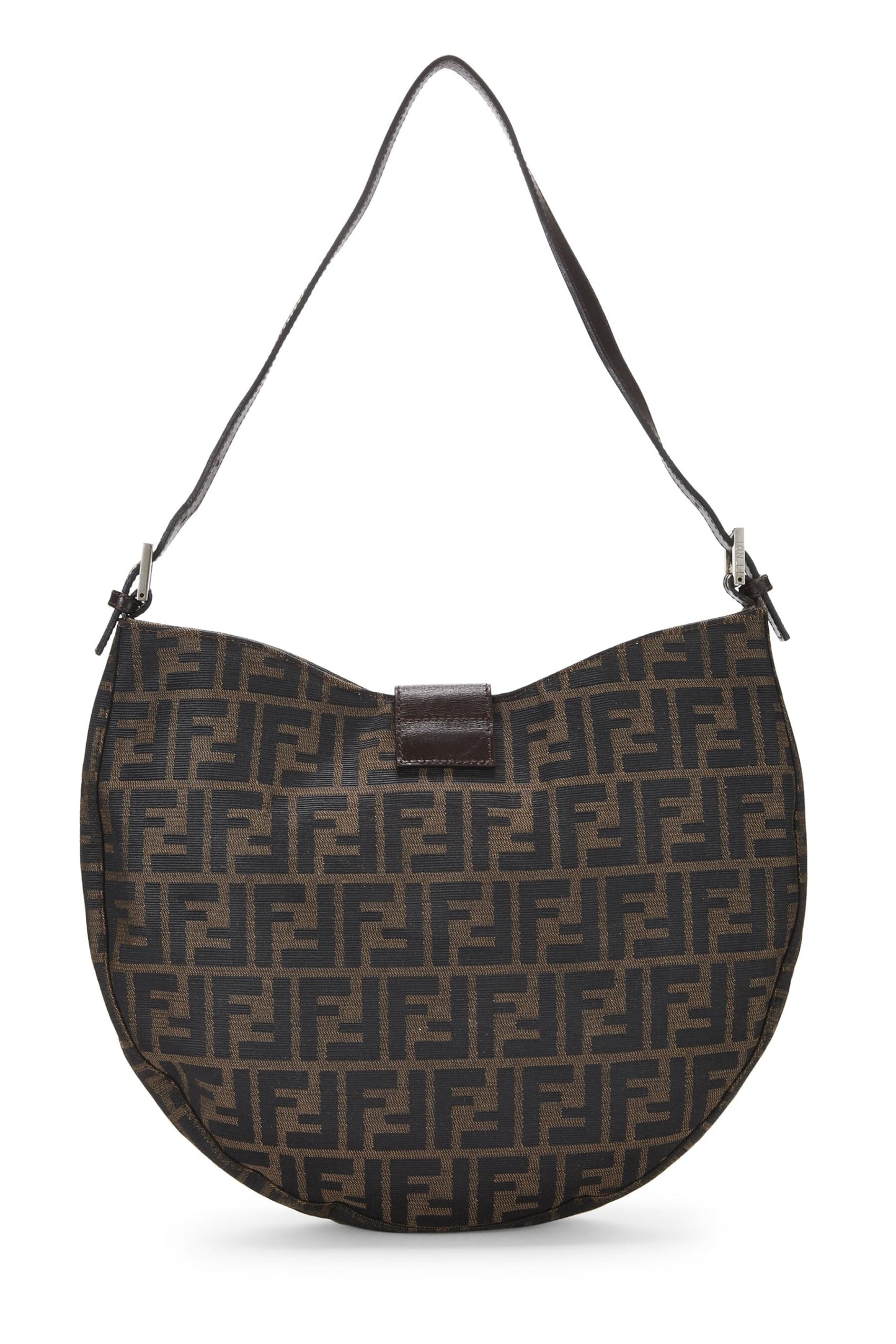 Fendi, sac à bandoulière en toile marron Zucca d'occasion, marron