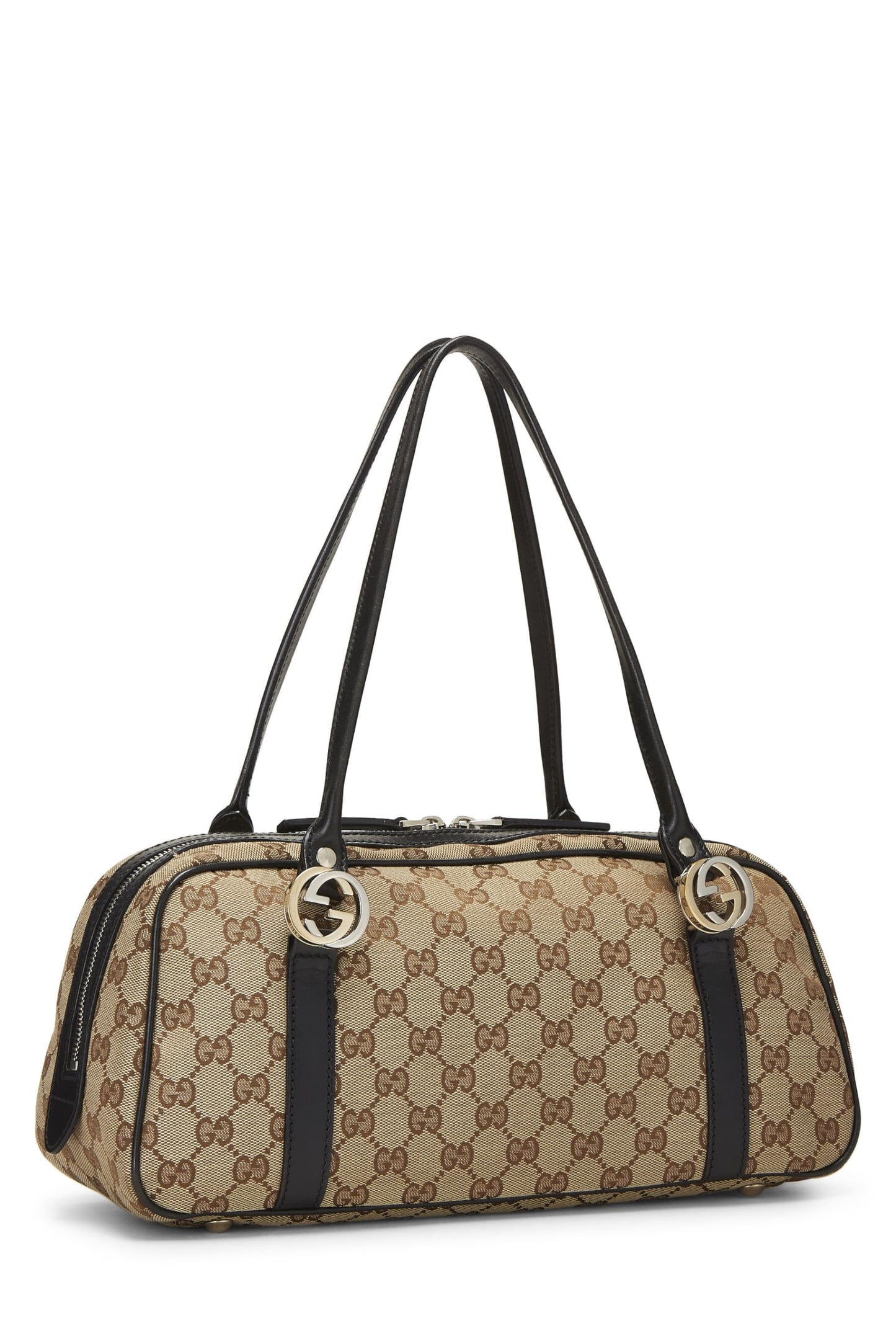 Gucci, sac Boston Twins en toile GG noir d'occasion, noir