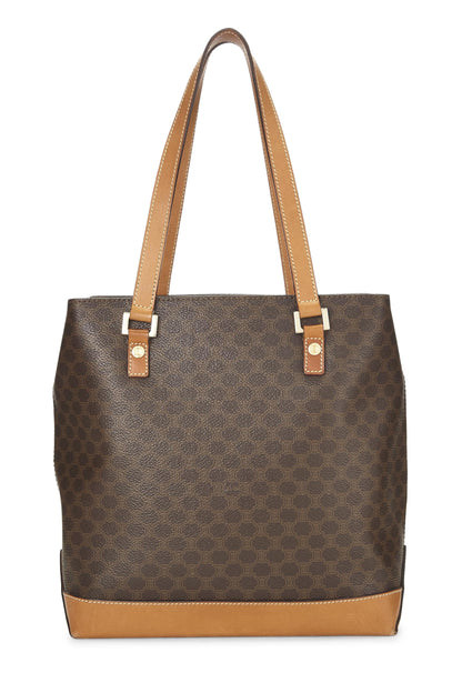 Céline, Pre-Loved Brown Coated Canvas Macadam Tote, Brown