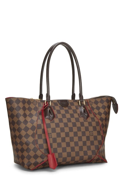 Louis Vuitton, Tote MM Damier Ebene Caissa rojo pre-Loved, Rojo