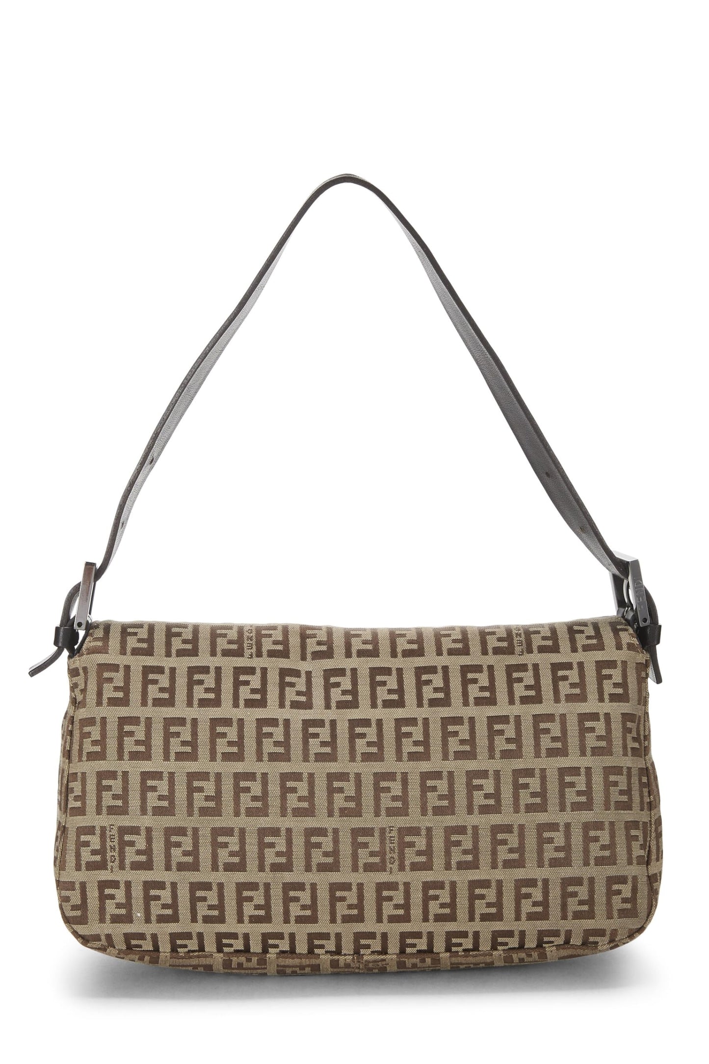 Fendi, sac à bandoulière en toile marron Zucchino d'occasion, marron