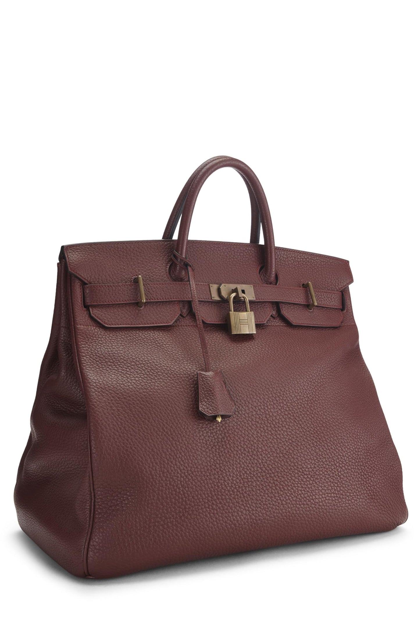 Hermès, Pre-Loved Rouge H Fjord Haut à Courroies "HAC" Birkin 45, ROUGEH