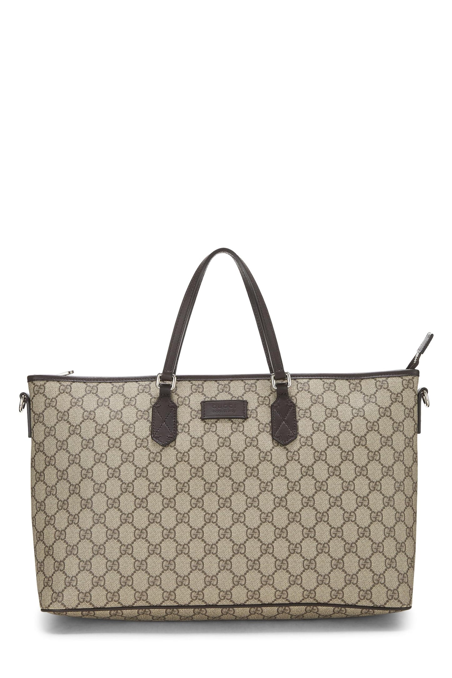 Gucci, sac fourre-tout en toile GG Supreme Original d'occasion, grand modèle, marron