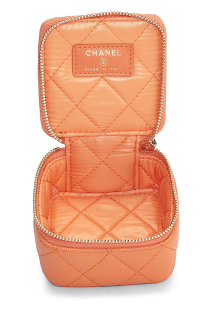 Chanel, Joyero pequeño de caviar naranja Pre-Loved, Naranja