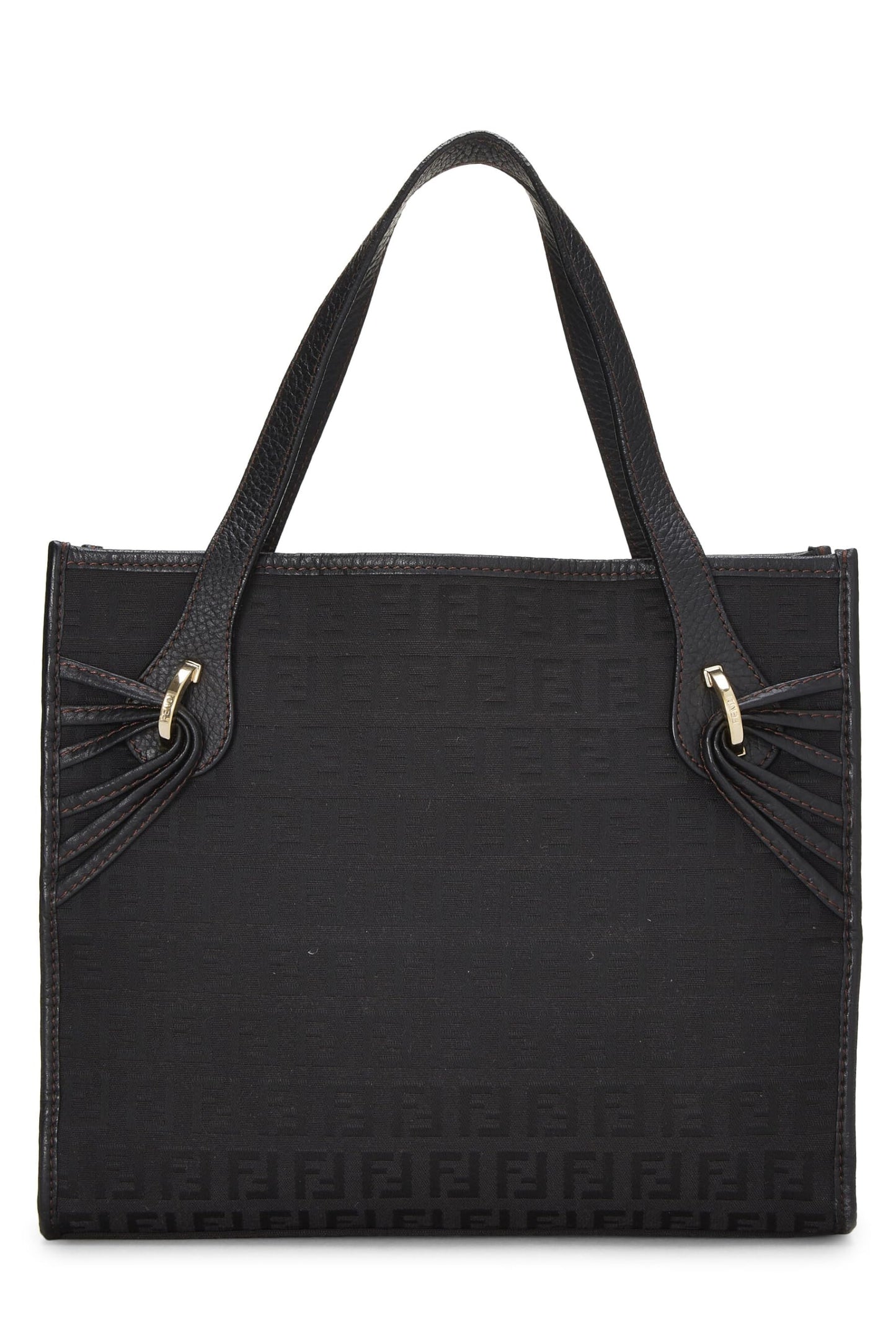 Fendi, sac fourre-tout en toile Zucchino noir d'occasion, petit modèle, noir