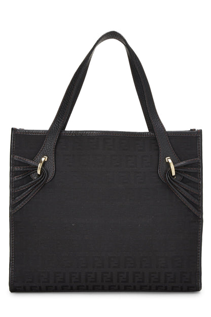 Fendi, Bolso tote pequeño de lona con forma de calabacín negro Pre-Loved, Negro