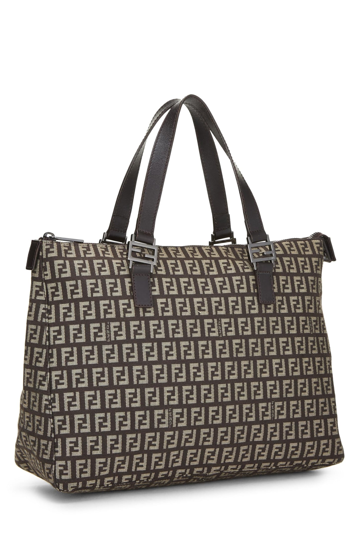 Fendi, sac fourre-tout en toile marron Zucchino d'occasion, marron