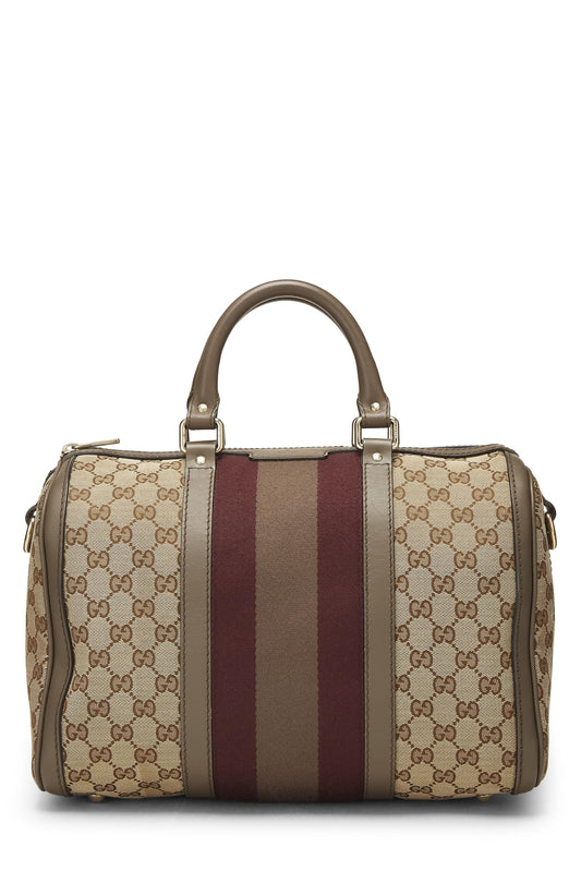 Gucci, Boston Medium en toile GG marron d'occasion d'origine, marron