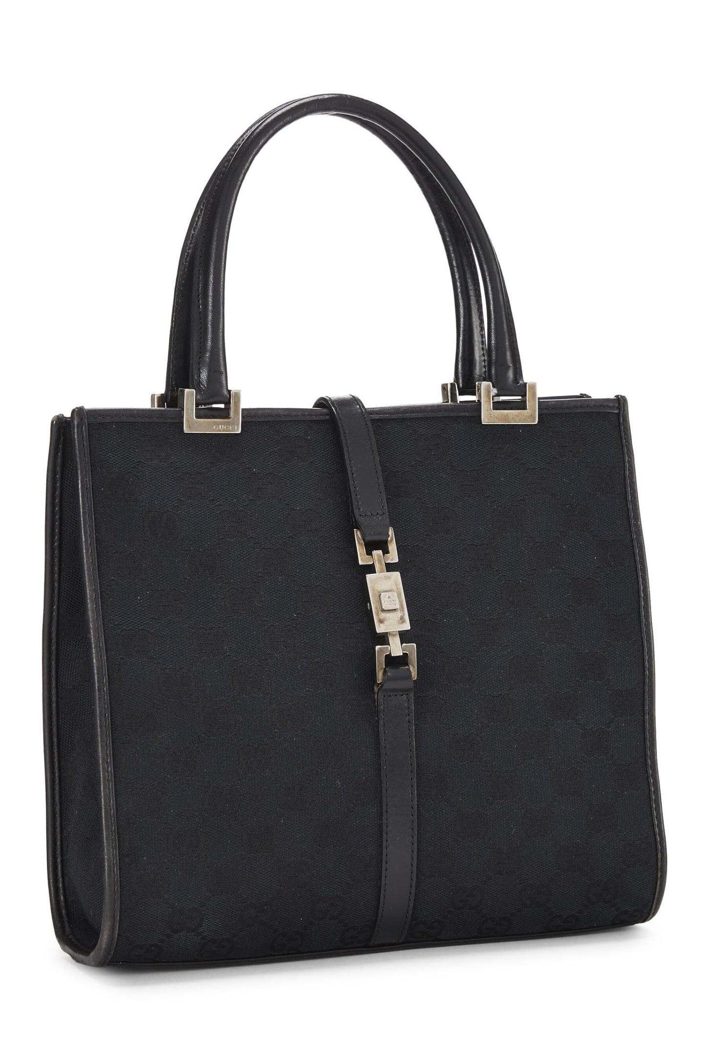 Gucci, Bolso Jackie de lona negra Pre-Loved, Negro