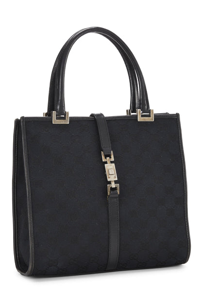 Gucci, sac à main Jackie en toile noire d'occasion, noir