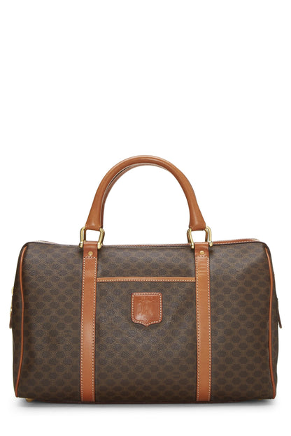 Céline, Pre-Loved Brown Coated Canvas Macadam Boston, Brown