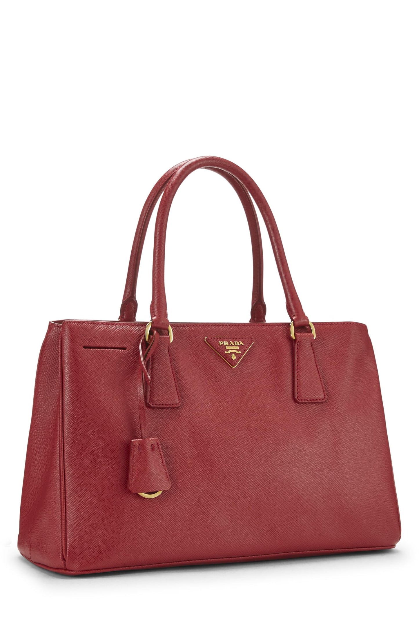 Prada, Bolso ejecutivo mediano Saffiano rojo Pre-Loved, Rojo