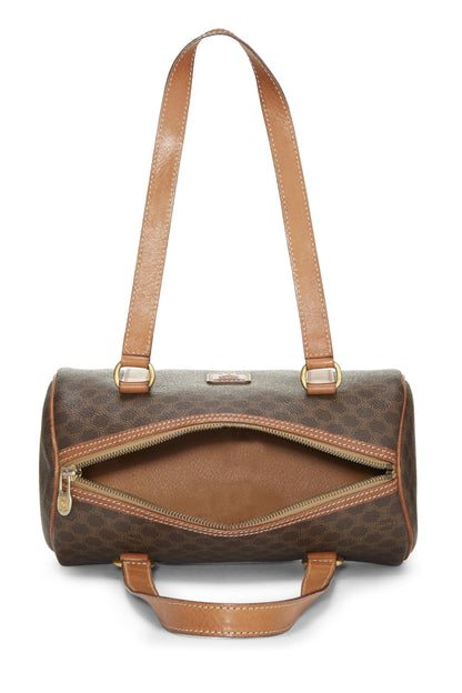 Céline, Pre-Loved Brown Coated Canvas Macadam Handbag, Brown