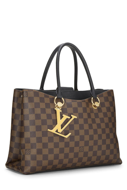 Louis Vuitton, sac fourre-tout Riverside Damier Ebene noir d'occasion, noir