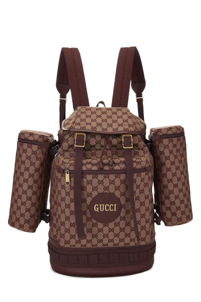 Gucci, Mochila de trekking Alpina de lona GG original en color burdeos Pre-Loved, Burdeos