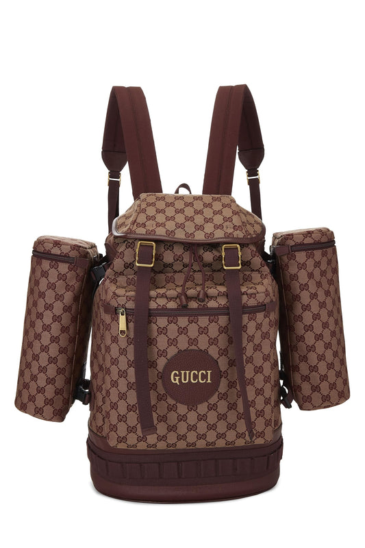 Gucci, Pre-Loved Burgundy Original GG Canvas Alpina Trekking Backpack, Burgundy