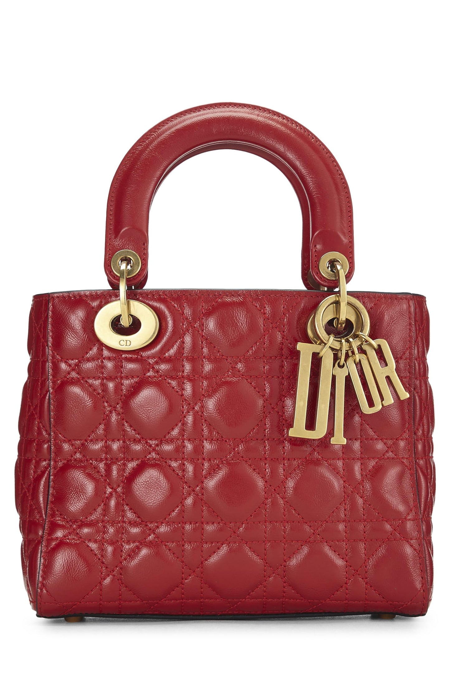 Dior, My Lady Dior Lucky Charm Small en cuir de veau rouge d'occasion, rouge