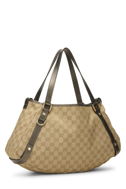 Gucci, Bolso tote Abbey de lona GG original gris Pre-Loved, Gris