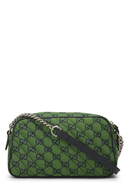 Gucci, Bandolera pequeña Pre-Loved Green Original GG Canvas Matelassé Marmont pequeña, Verde