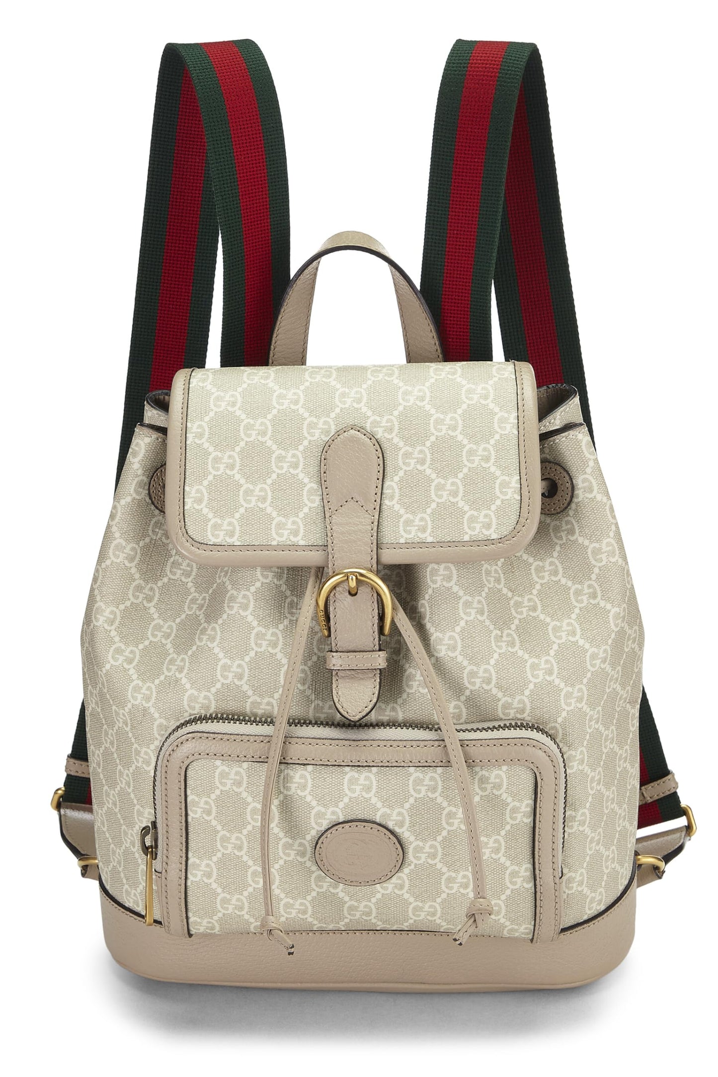 Gucci, sac à dos en toile suprême GG beige d'occasion à motif GG entrelacé, beige