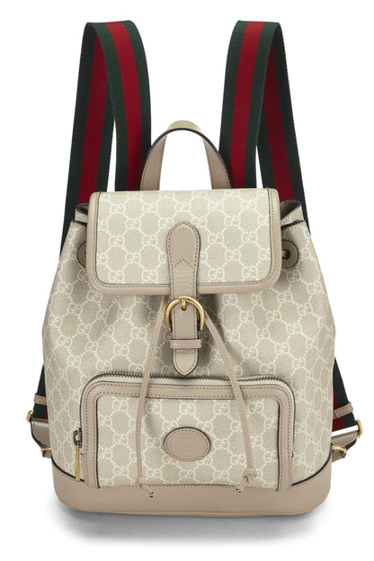 Gucci, sac à dos en toile suprême GG beige d'occasion à motif GG entrelacé, beige