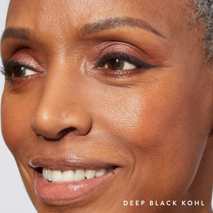 Dúo de lápices delineadores de ojos Kajal Longwear Kohl de LAURA GELLER NEW YORK: Deep Black + Soft Black, delineador suave y difuminable, con cafeína