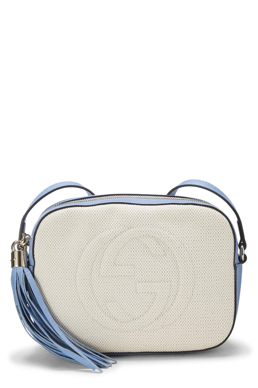 Gucci, Soho Disco en toile et cuir blanc d'occasion, blanc