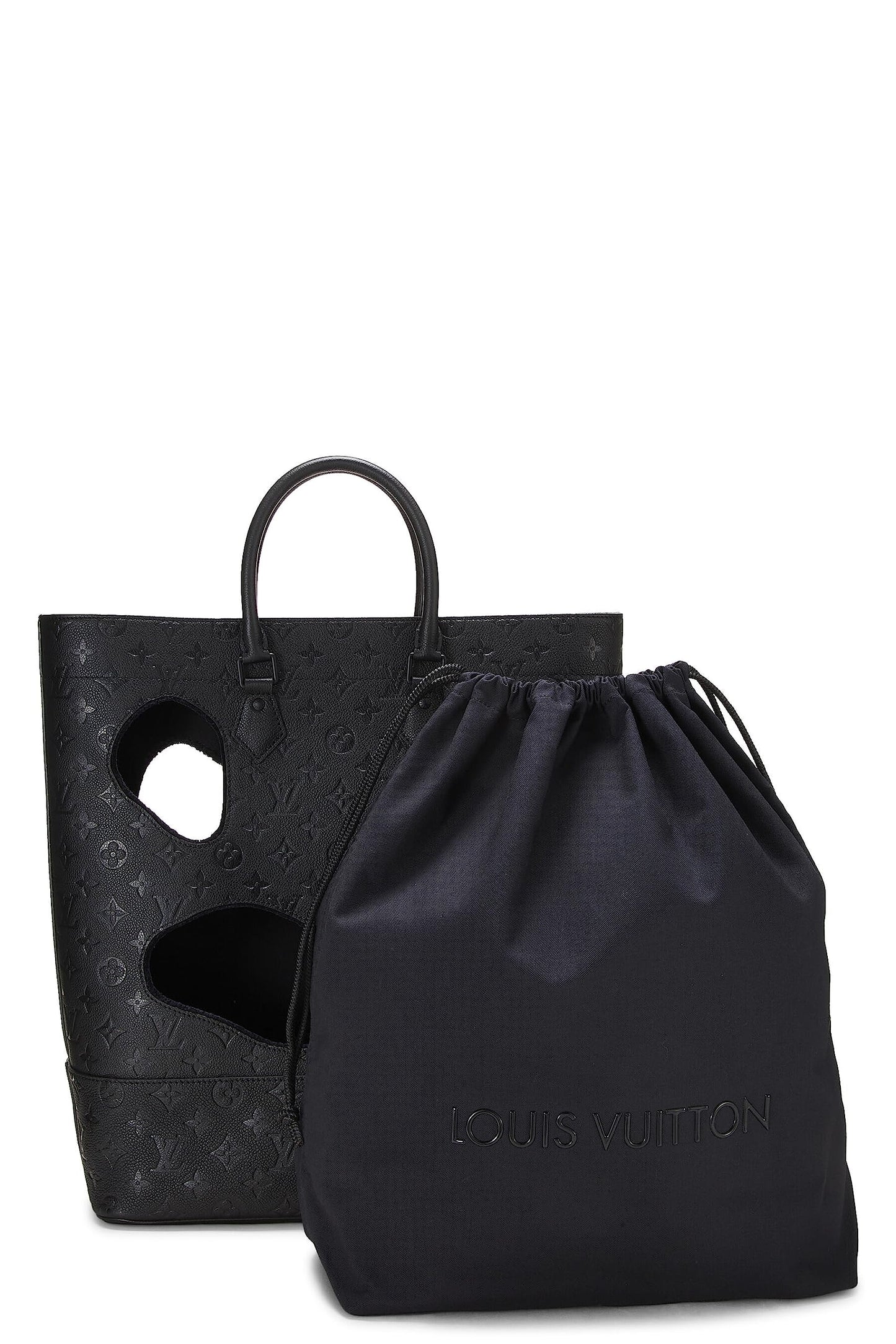 Louis Vuitton, Sac Empreinte monogramme noir avec trous COMME DES GARÇONS x Louis Vuitton pré-aimé, Noir