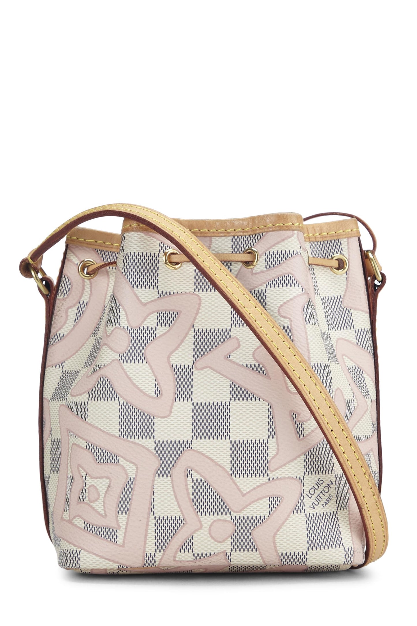 Louis Vuitton, Pre-Loved Pink Summer Spirit Damier Azur Tahitienne Noé Nano, White