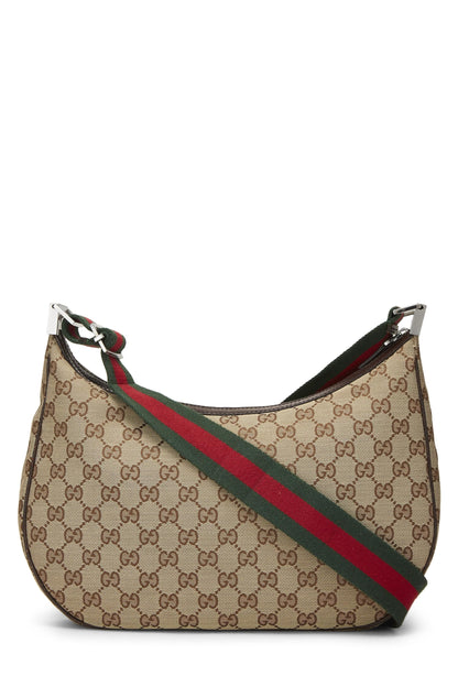 Gucci, Bandolera web de lona GG original Pre-Loved, Marrón